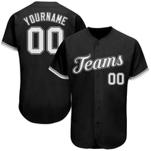 Laden Sie das Bild in den Galerie-Viewer, Uksn Individuelles Schwarz Weiß-Grau Authentic Baseball Trikot
