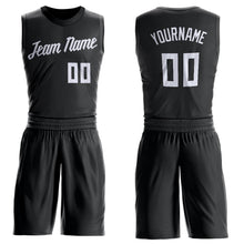 Laden Sie das Bild in den Galerie-Viewer, Uksn Individuelles Schwarz Weiß Rundhals Set Basketball Trikot
