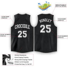 Laden Sie das Bild in den Galerie-Viewer, Uksn Individuelles Schwarz Weiß V-Ausschnitt Basketball Trikot
