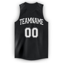 Laden Sie das Bild in den Galerie-Viewer, Uksn Individuelles Schwarz Weiß V-Ausschnitt Basketball Trikot
