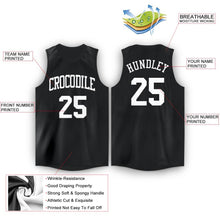 Laden Sie das Bild in den Galerie-Viewer, Uksn Individuelles Schwarz Weiß Rundhals Basketball Trikot
