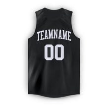 Laden Sie das Bild in den Galerie-Viewer, Uksn Individuelles Schwarz Weiß Rundhals Basketball Trikot
