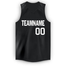 Laden Sie das Bild in den Galerie-Viewer, Uksn Individuelles Schwarz Weiß V-Ausschnitt Basketball Trikot
