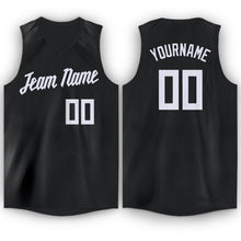 Laden Sie das Bild in den Galerie-Viewer, Uksn Individuelles Schwarz Weiß V-Ausschnitt Basketball Trikot
