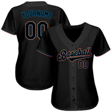 Laden Sie das Bild in den Galerie-Viewer, Uksn Individuelles Schwarz Schwarz-Hellblau Authentic Baseball Trikot
