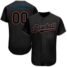 Laden Sie das Bild in den Galerie-Viewer, Uksn Individuelles Schwarz Schwarz-Hellblau Authentic Baseball Trikot
