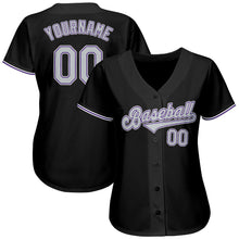 Laden Sie das Bild in den Galerie-Viewer, Uksn Individuelles Schwarz Grau-Lila Authentic Baseball Trikot
