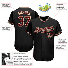 Laden Sie das Bild in den Galerie-Viewer, Uksn Individuelles Schwarz Karmesinrot-City Cream Authentic Baseball Trikot
