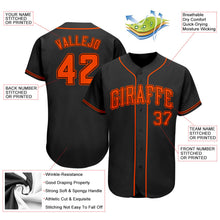 Laden Sie das Bild in den Galerie-Viewer, Uksn Individuelles Schwarz Orange Authentic Baseball Trikot
