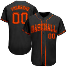 Laden Sie das Bild in den Galerie-Viewer, Uksn Individuelles Schwarz Orange Authentic Baseball Trikot
