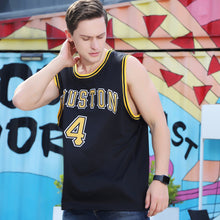 Laden Sie das Bild in den Galerie-Viewer, Uksn Individuelles Schwarz Gold-Weiß Rundhals Rippstrick Basketball Trikot
