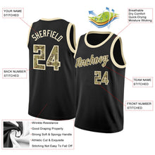 Laden Sie das Bild in den Galerie-Viewer, Uksn Individuelles Schwarz Camo-Cream Rundhals Rippstrick Basketball Trikot
