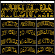 Laden Sie das Bild in den Galerie-Viewer, Uksn Individuelles Schwarz Schwarz-Gold Rundhals Rippstrick Basketball Trikot
