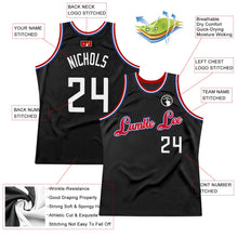Laden Sie das Bild in den Galerie-Viewer, Uksn Individuelles Schwarz Weiß-Rot Authentic Retro Basketball Trikot
