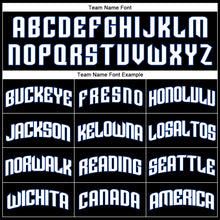 Laden Sie das Bild in den Galerie-Viewer, Uksn Individuelles Schwarz Weiße Nadelstreifen Königsblau-Weiß Authentic Basketball Trikot
