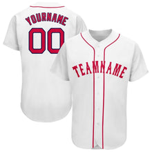 Laden Sie das Bild in den Galerie-Viewer, Uksn Individuelles Weiß Rot-Marineblau Baseball Trikot

