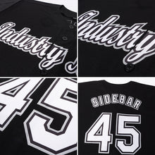 Laden Sie das Bild in den Galerie-Viewer, Uksn Individuelles Schwarz Weiß-Grau Baseball Trikot
