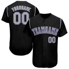 Laden Sie das Bild in den Galerie-Viewer, Uksn Individuelles Schwarz Grau-Lila Baseball Trikot
