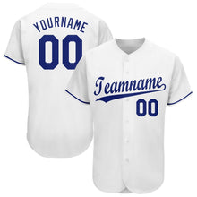 Laden Sie das Bild in den Galerie-Viewer, Uksn Individuelles Weiß Königsblau Baseball Trikot
