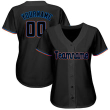 Laden Sie das Bild in den Galerie-Viewer, Uksn Individuelles Schwarz Puderblau-Orange Baseball Trikot

