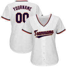 Laden Sie das Bild in den Galerie-Viewer, Uksn Individuelles Weiß Marineblau-Rot Baseball Trikot

