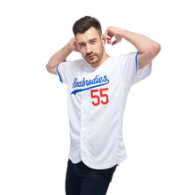 Laden Sie das Bild in den Galerie-Viewer, Uksn Individuelles Weiß Königsblau-Rot Authentic Baseball Trikot
