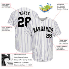 Laden Sie das Bild in den Galerie-Viewer, Uksn Individuelles Weiß Lila Nadelstreifen Schwarz-Grau Authentic Baseball Trikot
