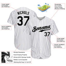 Laden Sie das Bild in den Galerie-Viewer, Uksn Individuelles Weiß Lila Nadelstreifen Schwarz-Grau Authentic Baseball Trikot
