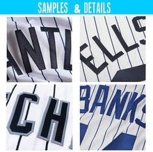 Laden Sie das Bild in den Galerie-Viewer, Uksn Individuelles Weiß Lila Nadelstreifen Schwarz-Grau Authentic Baseball Trikot
